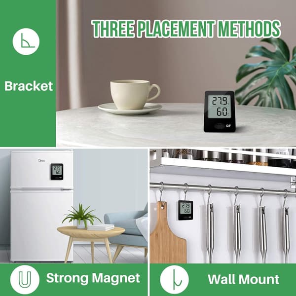 2PCS LCD Digitalt Innendørs Termometer Hygrometer Temperatur H