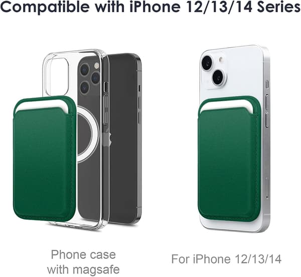 Sequoia Green - Lommebok kompatibel med iPhone 12/13/14 Mini/Plus/Pro/Max, Ca