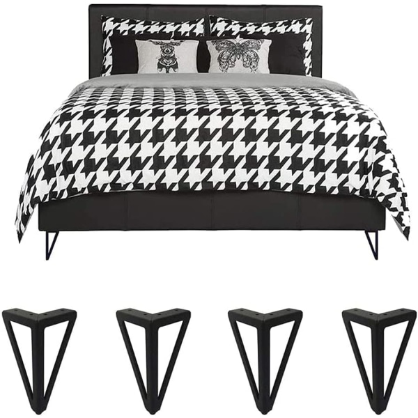 4 stk. Metal Triangel Sofa Ben, Metal Triangulære Skab Ben, Triangulære Sofa Ben, Sorte Triangel Sofa Ben, DIY Sorte Sofa Ben, til TV-bord, Sofa