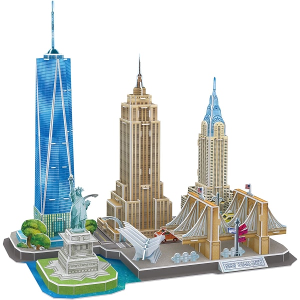 World Brands New York, Puslespil til voksne og børn, Modeller til at samle, 3D-puslespil, sjove gaver, kultur, rejser hjemmefra (New York)