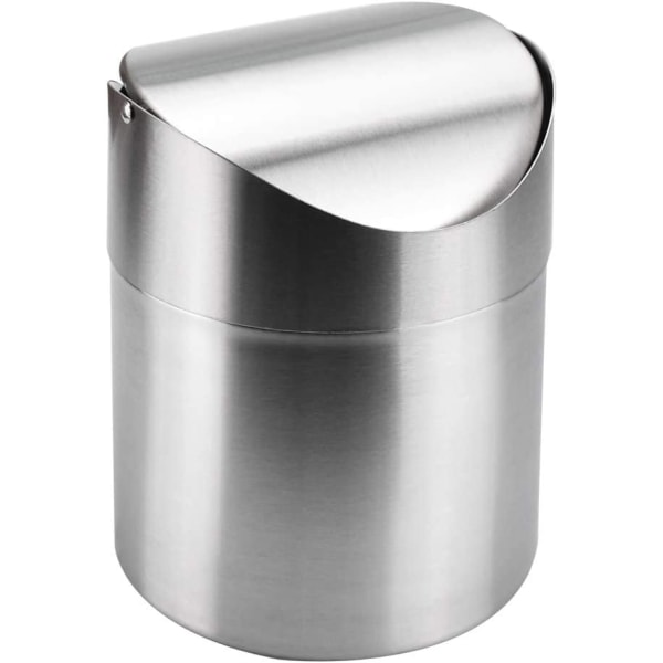 Mini Desktop Trash Cans Steel Table Trash Can Mini Lid Trash Bin