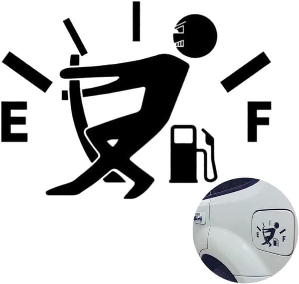 Roliga bilstickers Hög bensinförbrukning Decal Bränslemätare Tom
