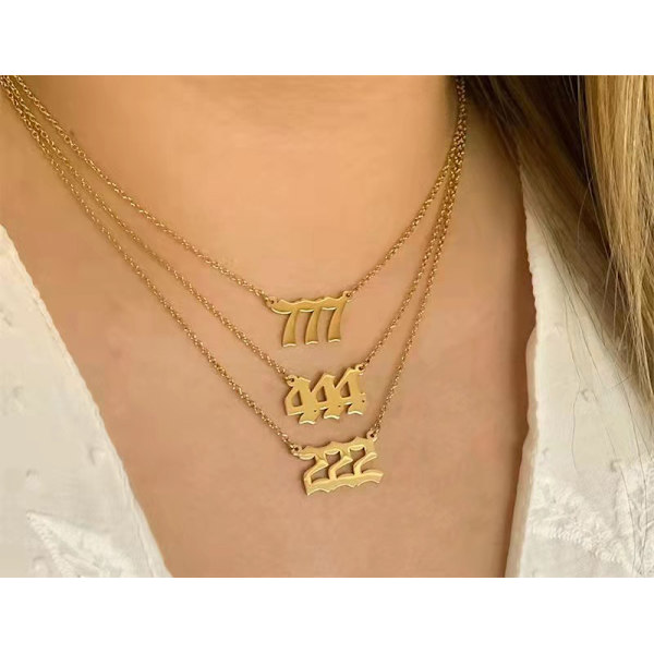 Englenummer Halskæde Sølv/Guld Rustfrit Stål Numerologi Smykker（111）