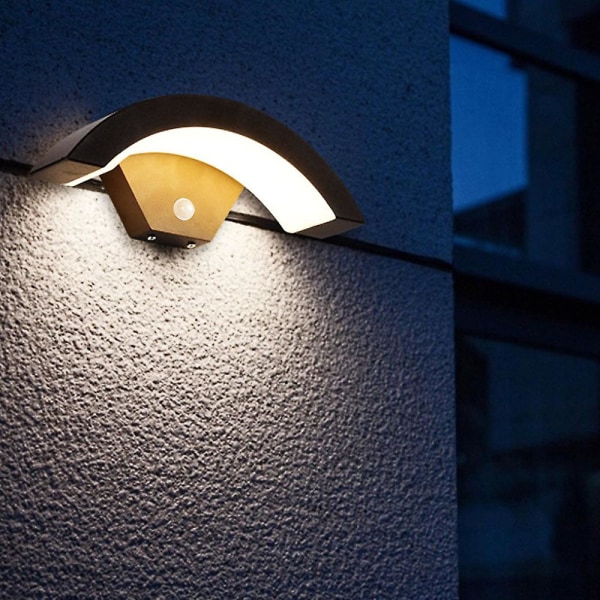 12w LED utomhuslampa med rörelsesdetektor utomhus vägglampa