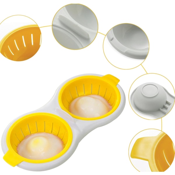 Egg Oppbevaringsboks - 2 Rom (gul)
