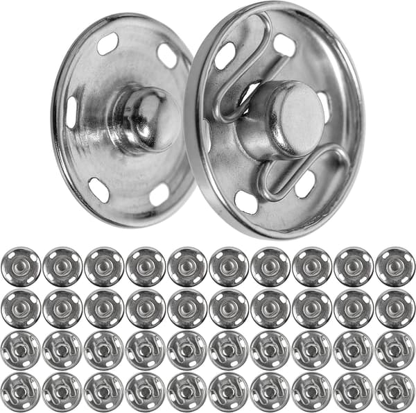 Syknappar,（Ø6mm）, 20 par silver, Spännen för kläder och Te
