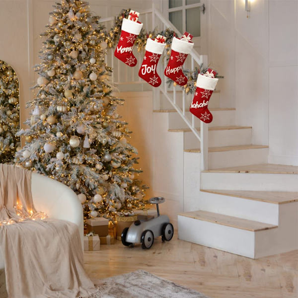 HOHOHO Julstrumpor 1-pack, 18 tum Plysch Stora Chris