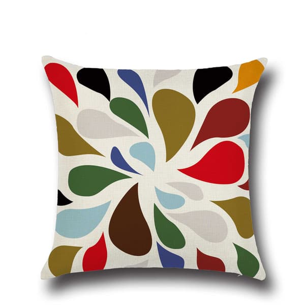 4-pack, 45x45cm, Kuddfodral Växtblad Geometrisk Mönster