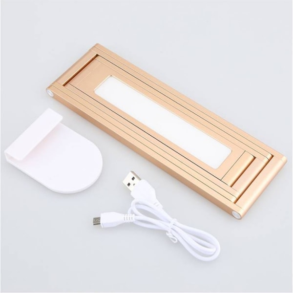 LED-skrivebordslampe, sammenleggbar trådløs USB-oppladbar bordlampe, Sw