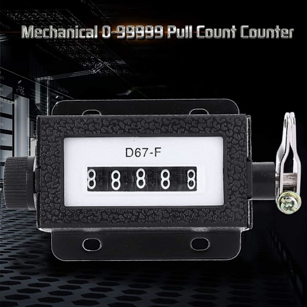 Mekanisk manuell, D67-F 5 sifre Mini manuell trekk-telleverk nullstillbar 0-99999 Arithmometer