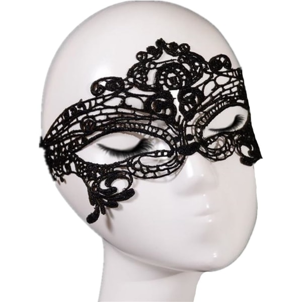 (Svart) 1 x Sexy Spetsmask Maskerad Mardi Gras Kostym Kvinnor Promenade Venetiansk Ögonmask