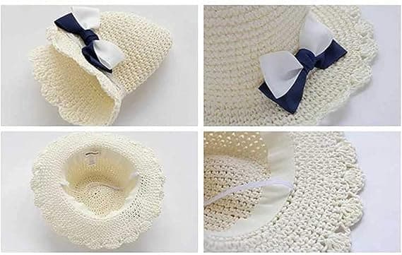 Ris Vit - 1 st Baby Halm Sommarhatt Flickor Blomhatt Barn