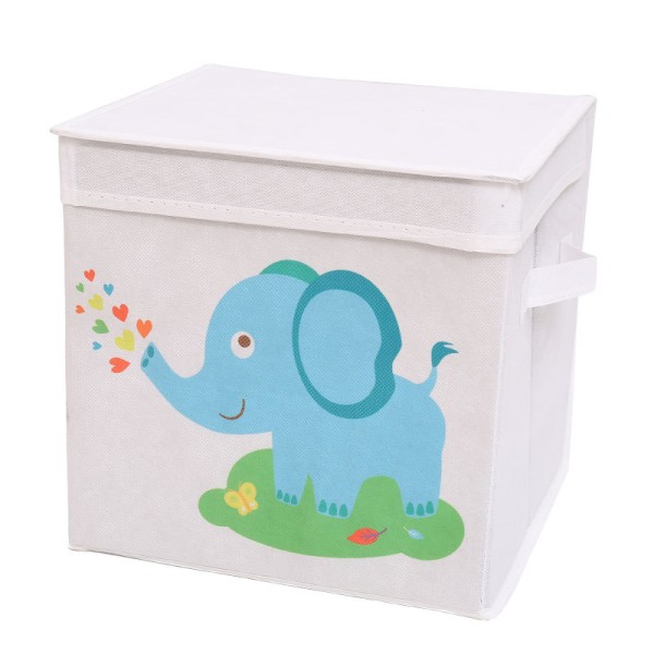 1 STK (blå elefant, ca. 28x28x28cm) opbevaringsbokse, legetøjsorgani