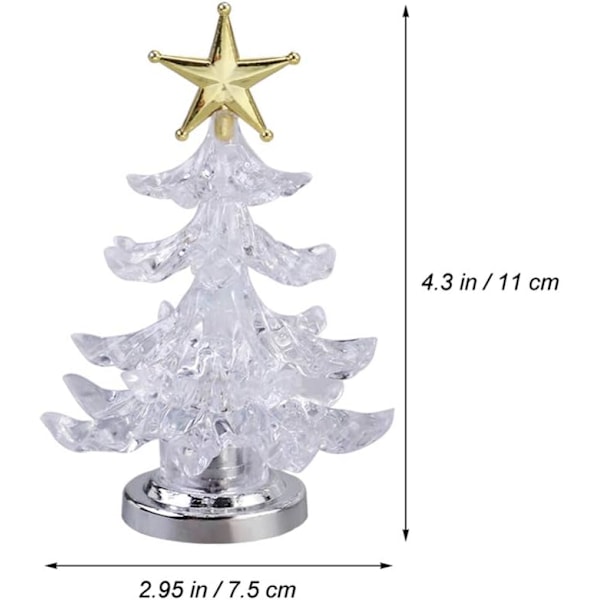 2-pack LED julgransbordlampa, färgglad akryl julgran