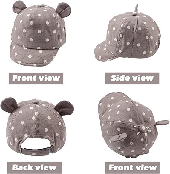 Bomulls babylue (grå, rundt hodeomkrets 46 - 48cm) 12 til