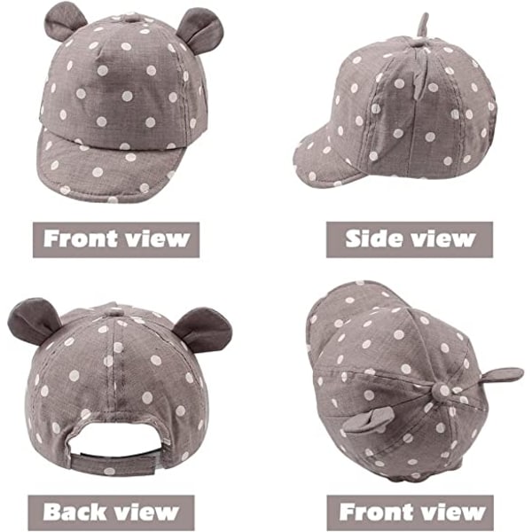 Puuvillainen baby hattu (harmaa, noin hatun ympärysmitta 46 - 48 cm) 12 -