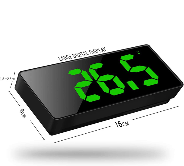 Svart - Digital väckarklocka, 67\" LED digital klocka Sängbordslarm