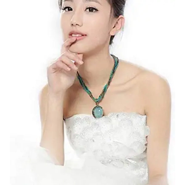 Kvinde Dame Retro Vintage Bohemian Style Turkis Rhinestone Pen