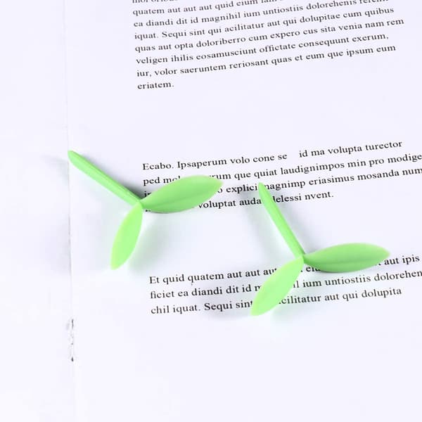 (6 stycken) Små gröna groddar bokmärken Mini grönt blad bokmärke