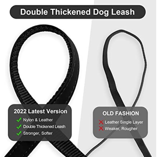 （M 2,5*42(CM)）Hundehalsbånd i læder med pigget nitter med snor, Riv