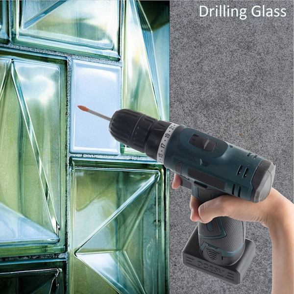 10 stk. 6 mm glasfliser borebits, 6 mm wolframcarbidspids til hårde og skøre materialer til boring af fliser, glas, Ce