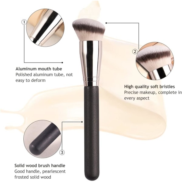 Ögonconcealerborste, Foundationborste, 3 st Makeupborstar, Concealerborste, Makeupborstar Kit, Makeupborste Contouringborste för flytande foundation Concealers