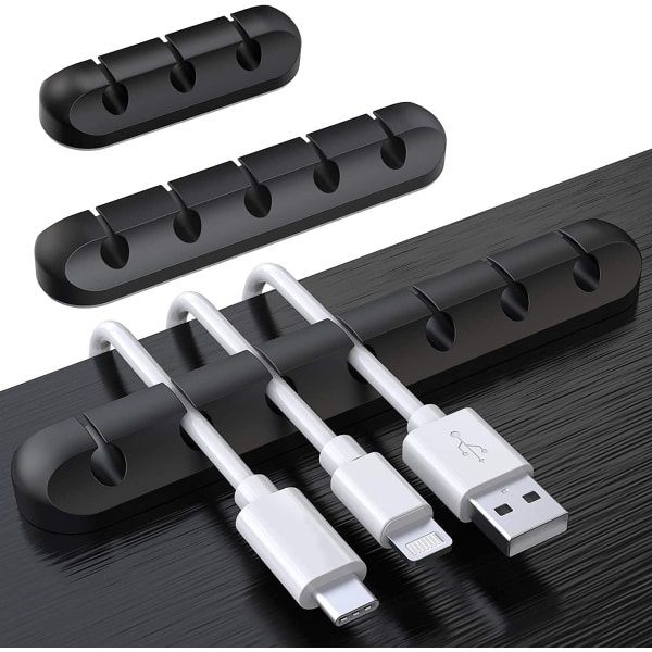 Desktop Cable Organizer Clips, 3-pack kabelhållare, Cord Organiz