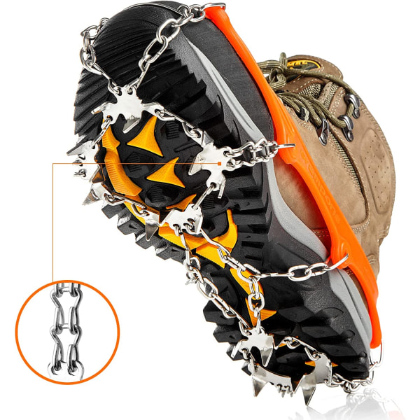 Outdoor Welded Crampons 8 Teeth Stainless Steel Snow Slip Shoe C