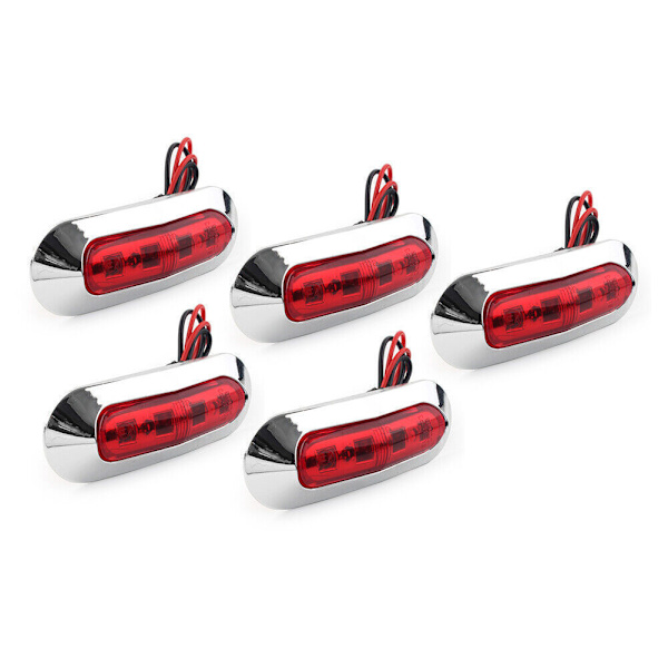 5 stk 4 LED sidemarkeringslys for bil, lastebil, tilhenger