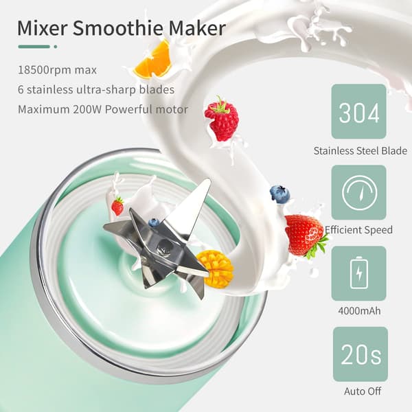 Bärbar Fruktmixer, Mini USB Mixer för Smoothie, Milkshake