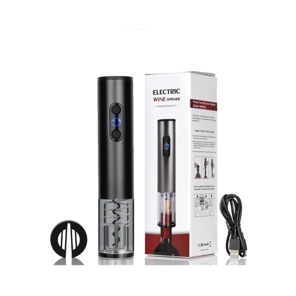 Elektrisk korkskruv, USB-laddningsbar flasköppnare automatisk korkskruv