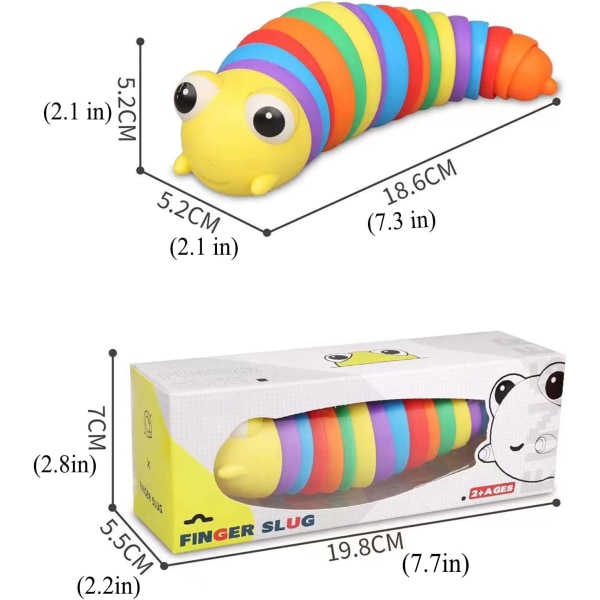 Fidget Slug Toy, Sensorisk Slug Skrivebordsleker Lindring Anti-Angst
