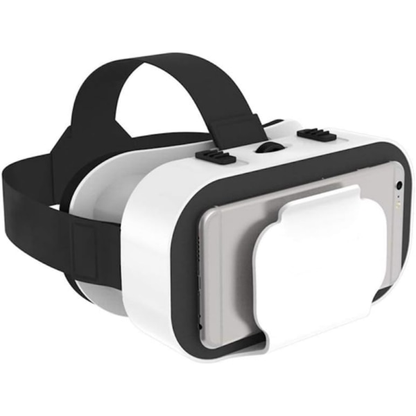(Hvid) VR Headset til mobiltelefoner, letvægts, justerbar og