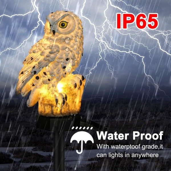 LED-aurinkopuutarhavalo pöllön muotoinen vedenpitävä ulkovalaistus Deco
