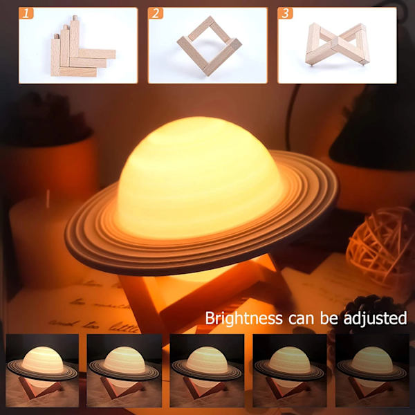 3D Saturn-valo 16 väriä kaukosäädin tunnelmavalo led