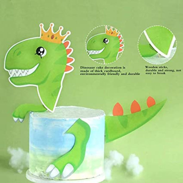 Dinosaurie-tårta Toppers, 4 stycken födelsedagstårta Toppers, Cupcake T G