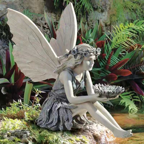 Hagepynt Sittende Magical Fairy,sittende alverhage F