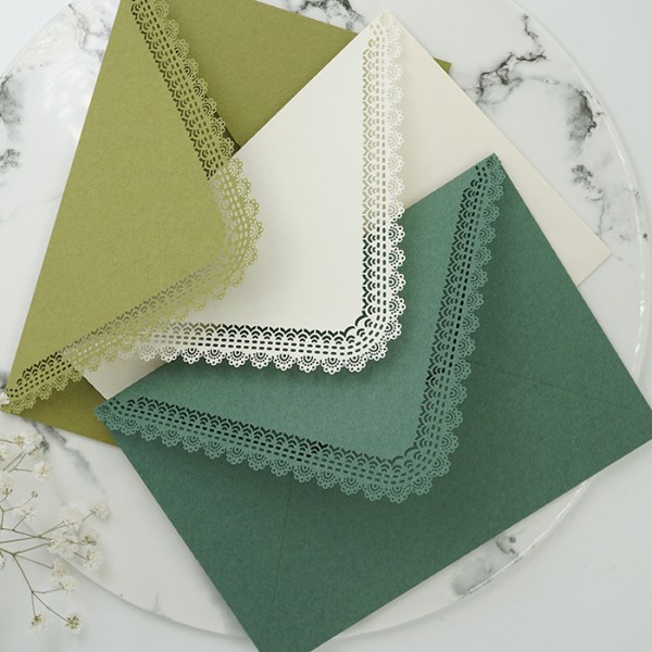 9 trekantede konvolutter udskåret blonde invitation bryllup invita