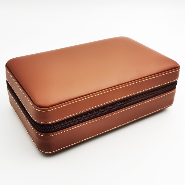 4 Ct case Travel Leather, plateau en bois de cèdre et bois