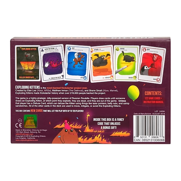 Exploding Kittens Party Pack, Exploding Kittens - Korttipelit aikuisille, teineille ja lapsille - Hauskoja perhepelejä - Venäläinen Ro