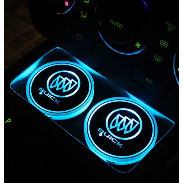 2st LED-bilkoppshållare för Buick, 7 färger som ändras