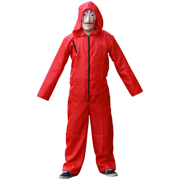 Papperspengar hus rollspel kostym Dali mask röd one-piece