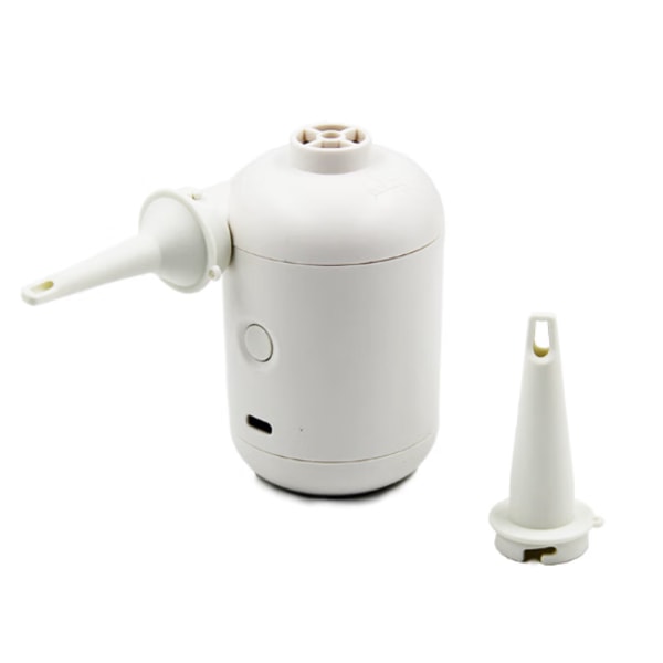 Hvid mini elektrisk pumpe, USB bærbar camping elektrisk luftpumpe