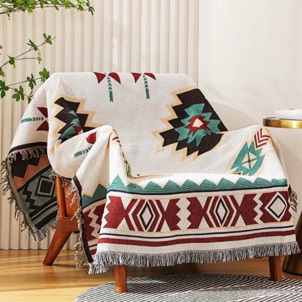 Multi-brug møbelbetræk Farmhouse strikket tæppe sofa C