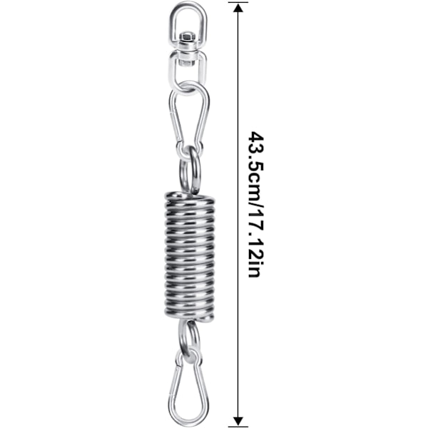 Set med 3 hängmatsefjäderkrokar och 1 360° roterbar ring, 304 rostfri stålfjäder för hängstol, tillbehör för utomhusgunga, fjäderkrok