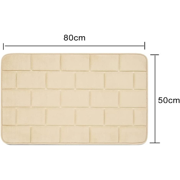 Bademåtte 50 x 80cm Superabsorberende Memory Foam Bademåtte