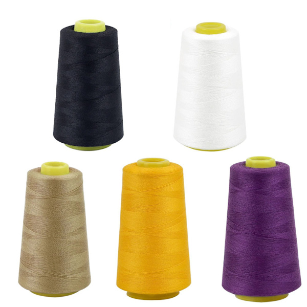 Sytråd Polyester Spoler 5 Farver 3000 Yards Spoler Overlock Kegle til Symaskine (C)