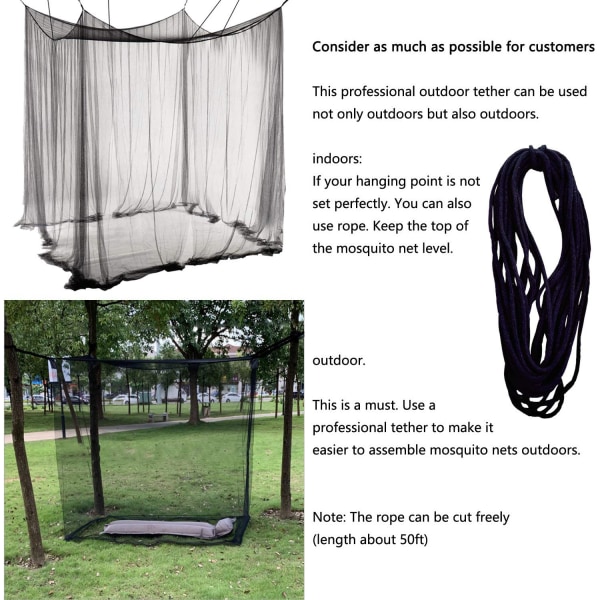 Dobbelt himmel seng 190cm(B) ​​x210cm(L) x240cm(H) Rektangulær seng La