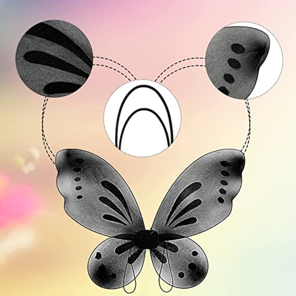 2 delar Fjäril Fairy Wings Butterfly Wing Dress Up