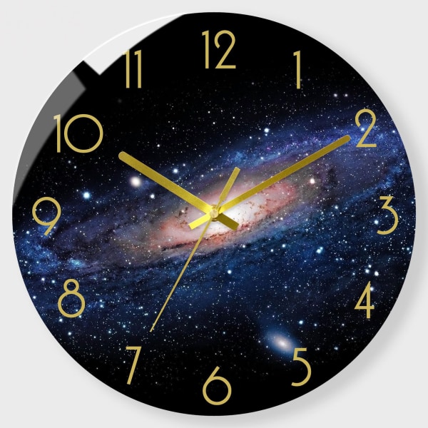 Glass Wall Clock Silent Non Ticking Wall Clocks- Quality Quartz B